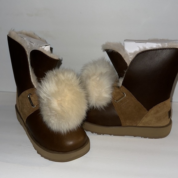 Women’s UGG ISLEY WATERPROOF CHESTNUT SHORT BOOTS #5.5 - Picture 4 of 7